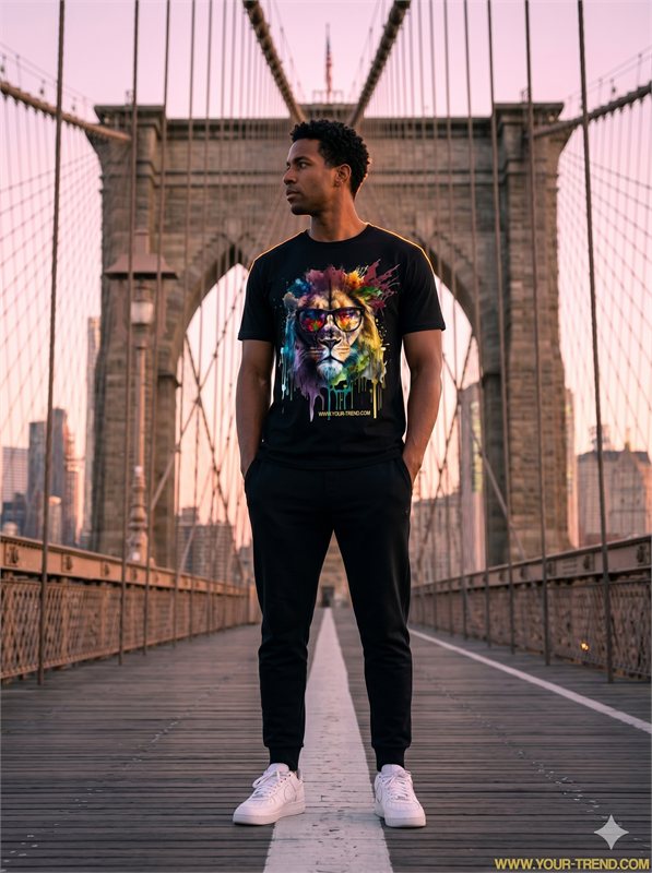 King Pop Tee auf der Brooklyn Bridge, New York