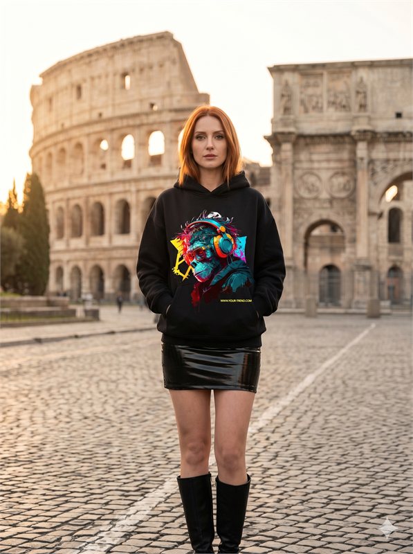 Pop Queen Hoodie vor dem Kolosseum, Rom