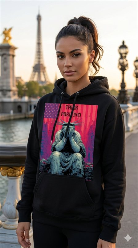Pop Queen Toxic Positivity Hoodie auf der Pont Alexandre III, Paris